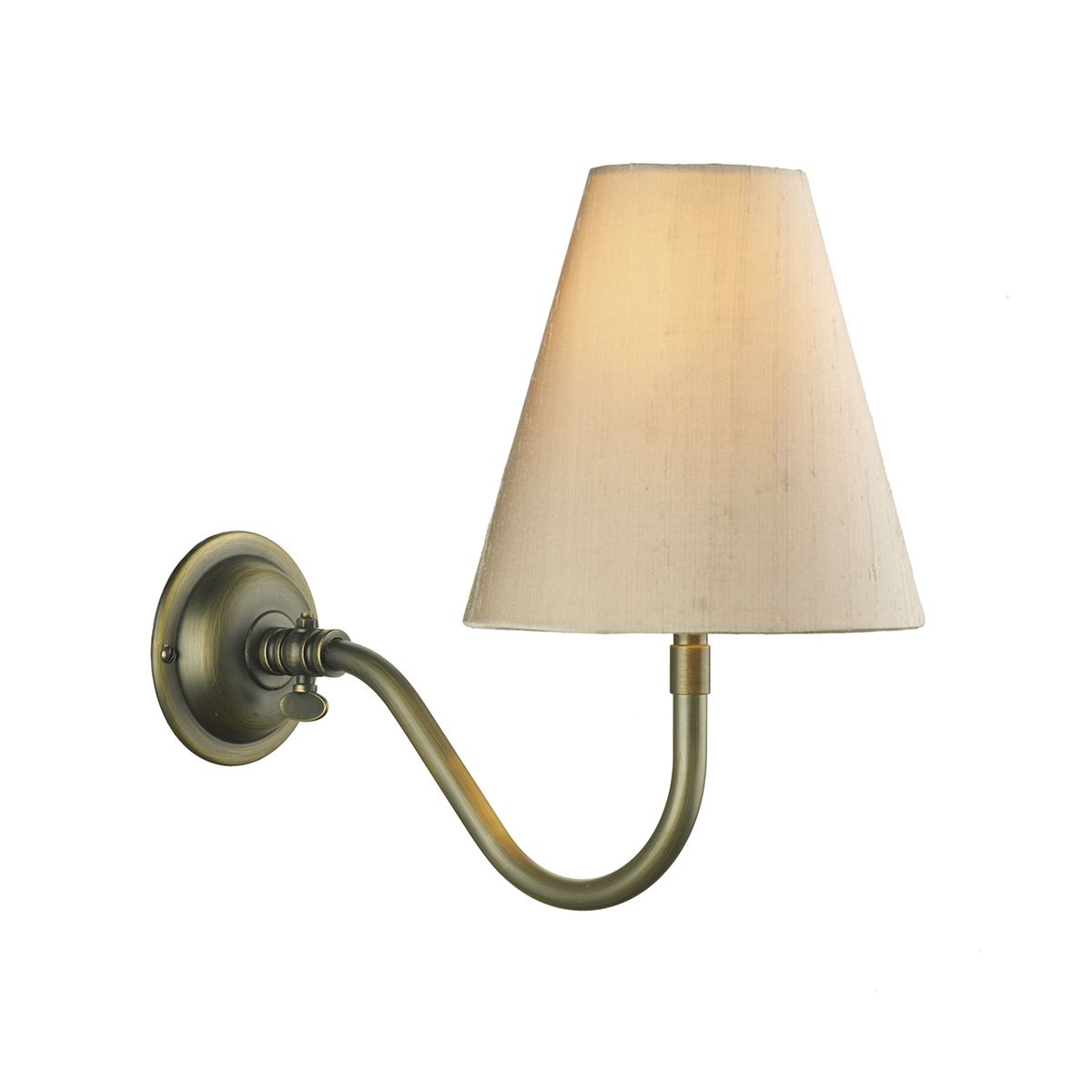 Hicks Single Wall Light in Black/Antique Brass