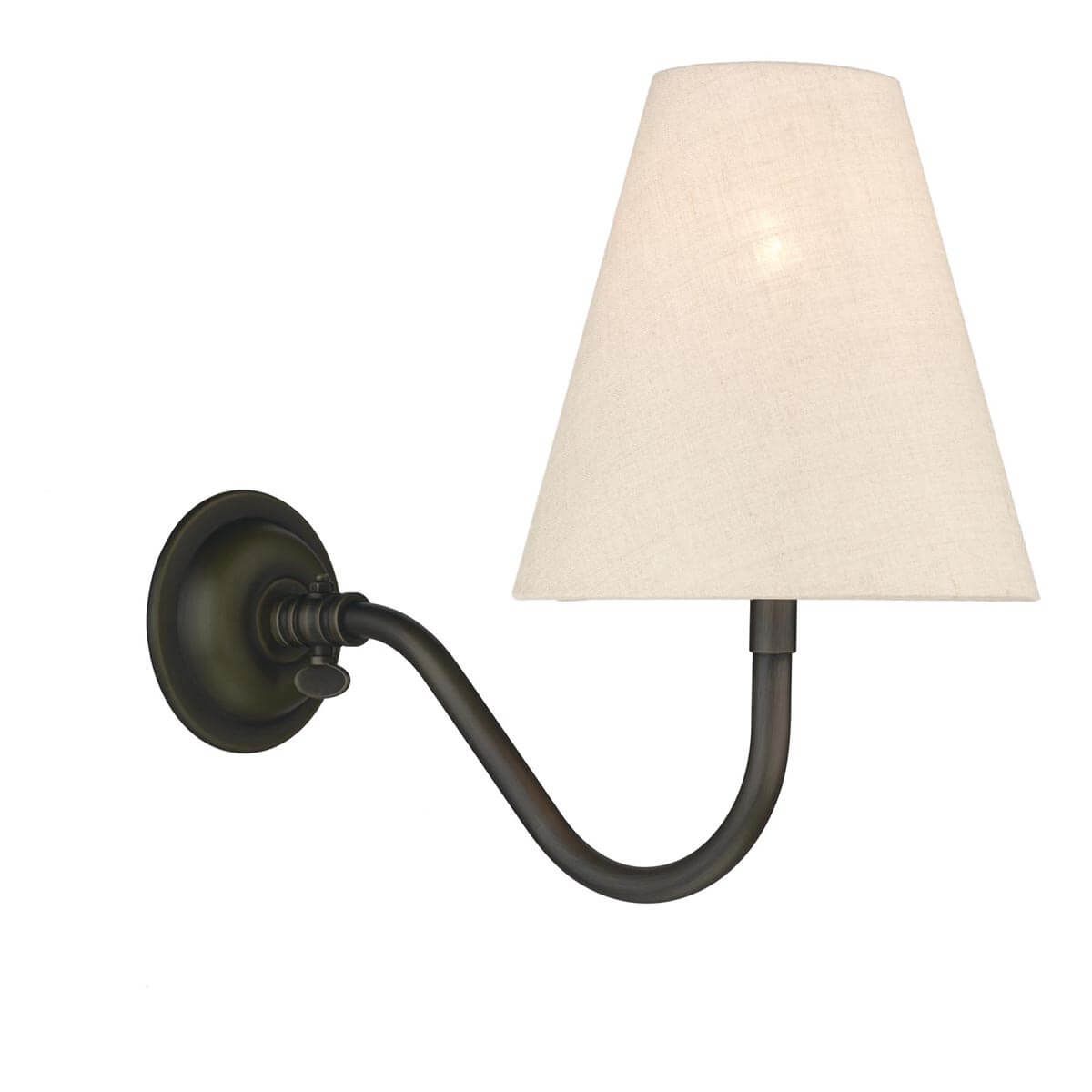 Hicks Single Wall Light in Black/Antique Brass