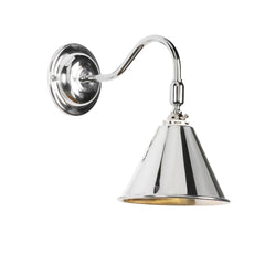 David Hunt London single wall light with adjustable knuckle in butter brass/Polished Chrome/Antique Brass 