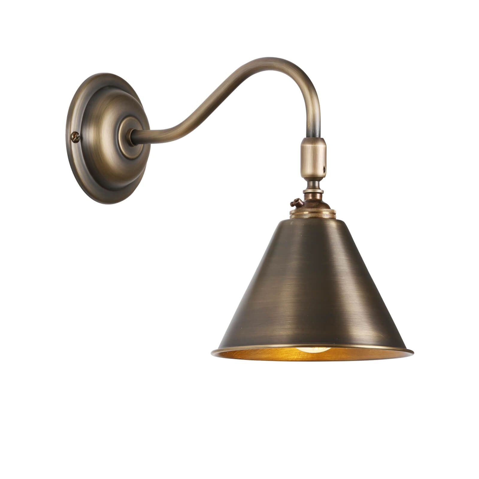 David Hunt London single wall light with adjustable knuckle in butter brass/Polished Chrome/Antique Brass 