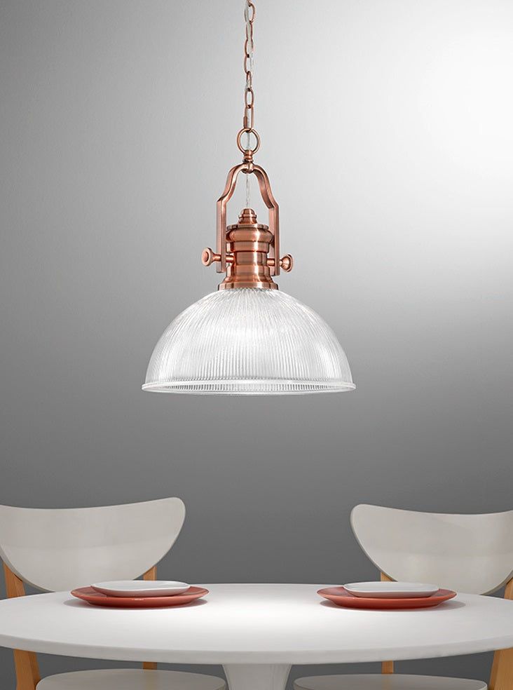 Dawson Pendant Ceiling Light - Satin Nickel/Antique Copper