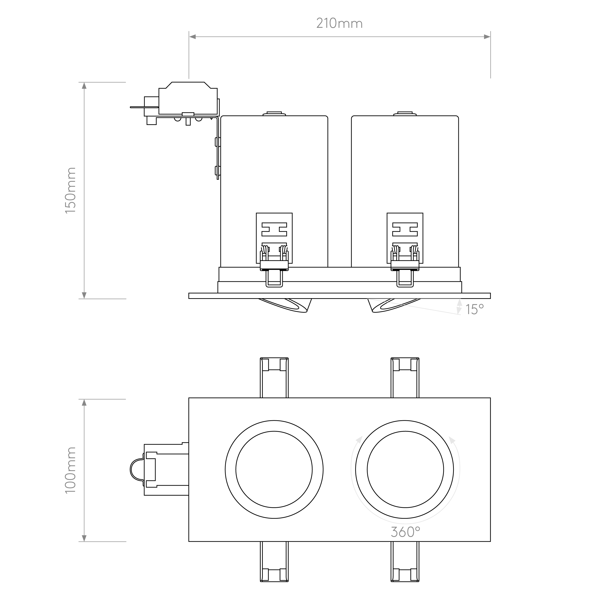 Taro Twin Fire-Rated Recessed Light