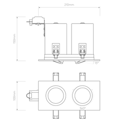 Taro Twin Fire-Rated Recessed Light