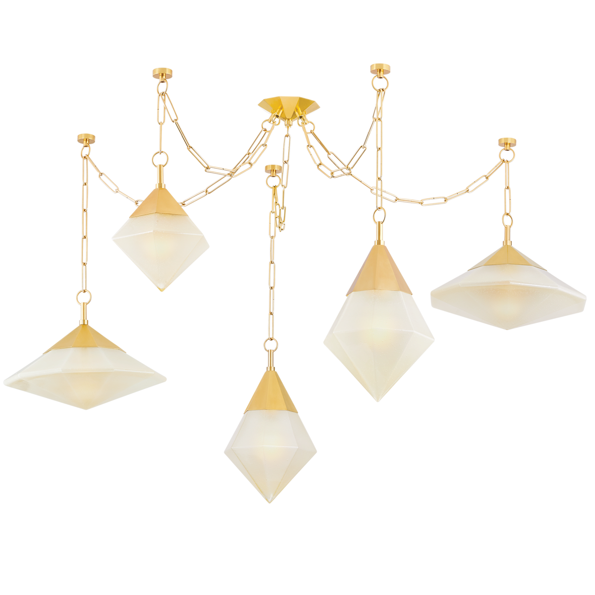 Angelique 3/5Lt Cluster - Vintage Brass