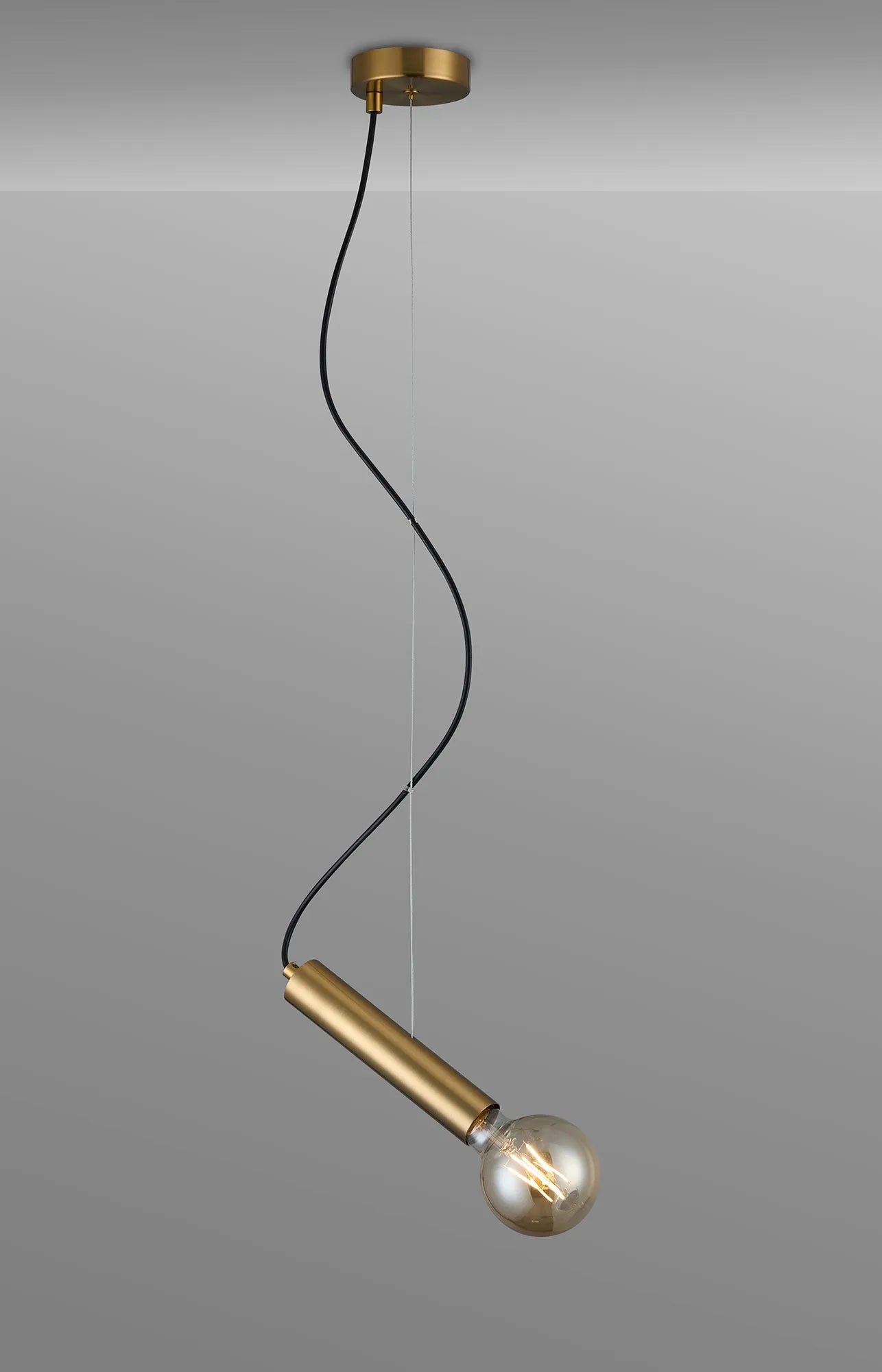 Taverley  1 Light Angled Pendant E27- Black/ Gold/ Nickel finishes