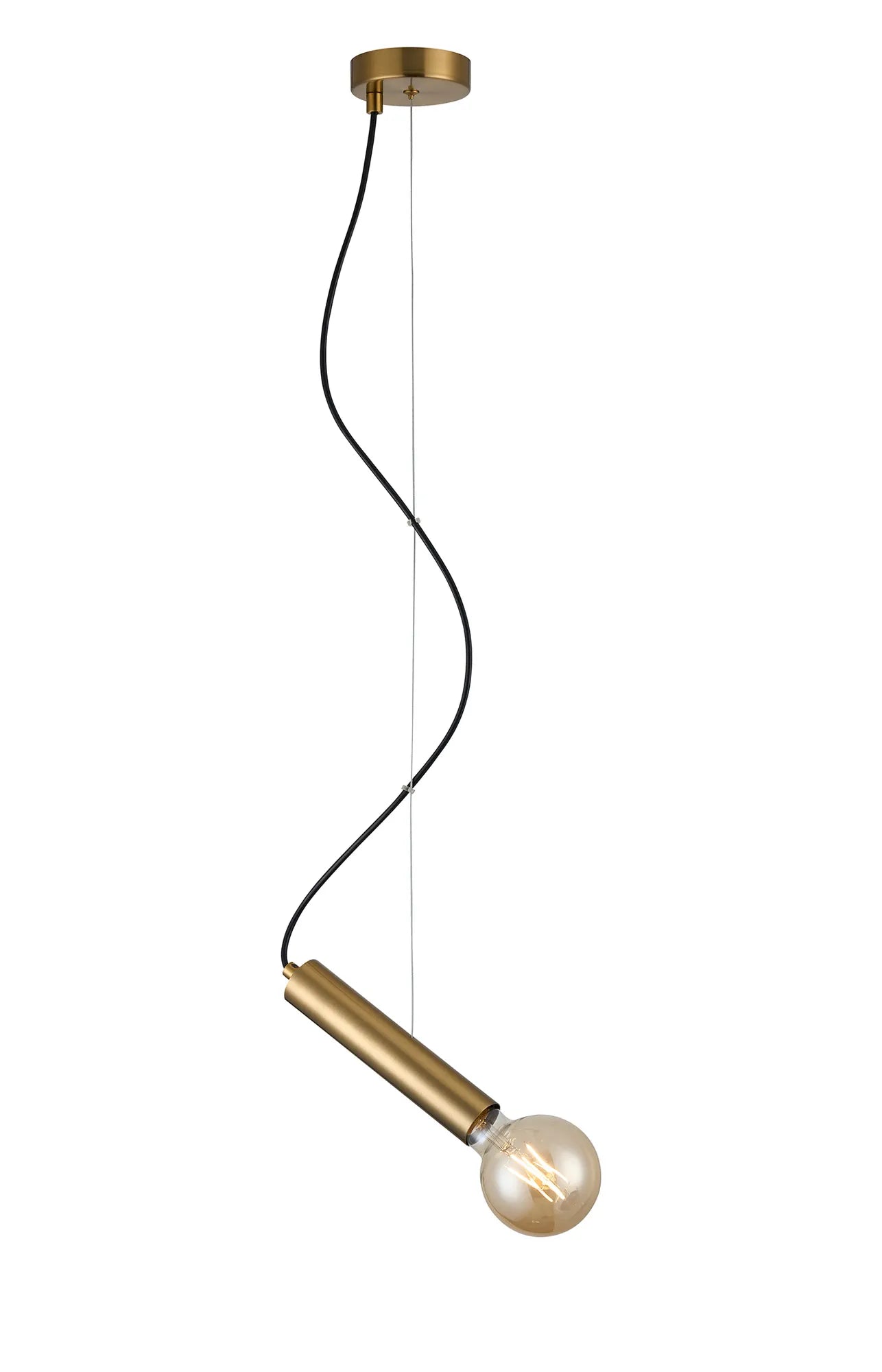 Taverley  1 Light Angled Pendant E27- Black/ Gold/ Nickel finishes