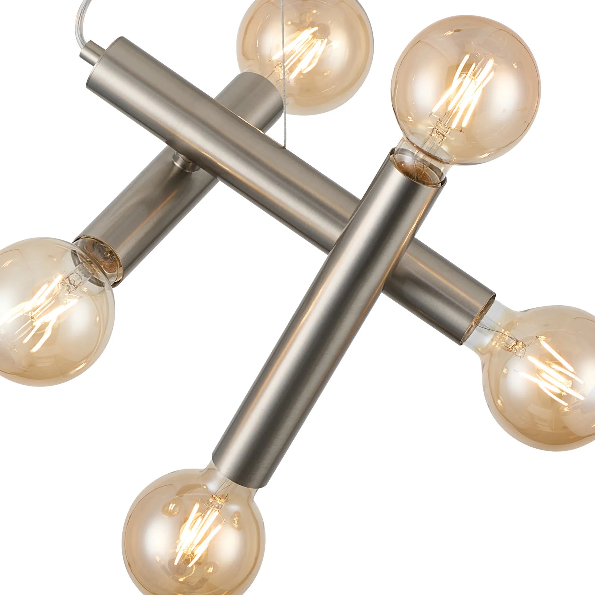 Taverley  3 Arm 5 Light Angled Pendant E27- Black/ Gold/ Nickel Finishes