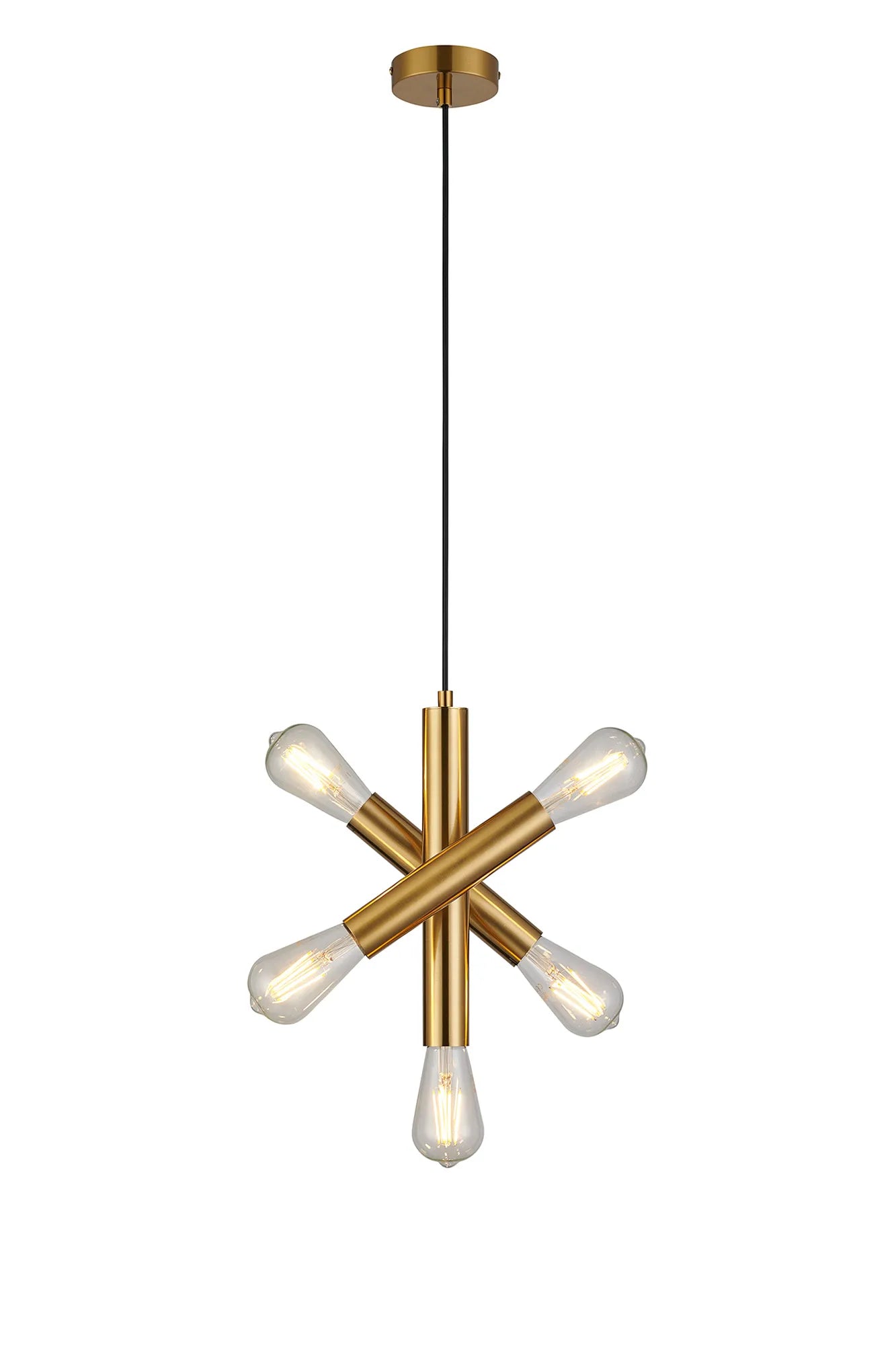 Taverley  3 Arm 5 Light Vertical Adjustable Pendant E27- Gold/ Nickel/ Black Finishes