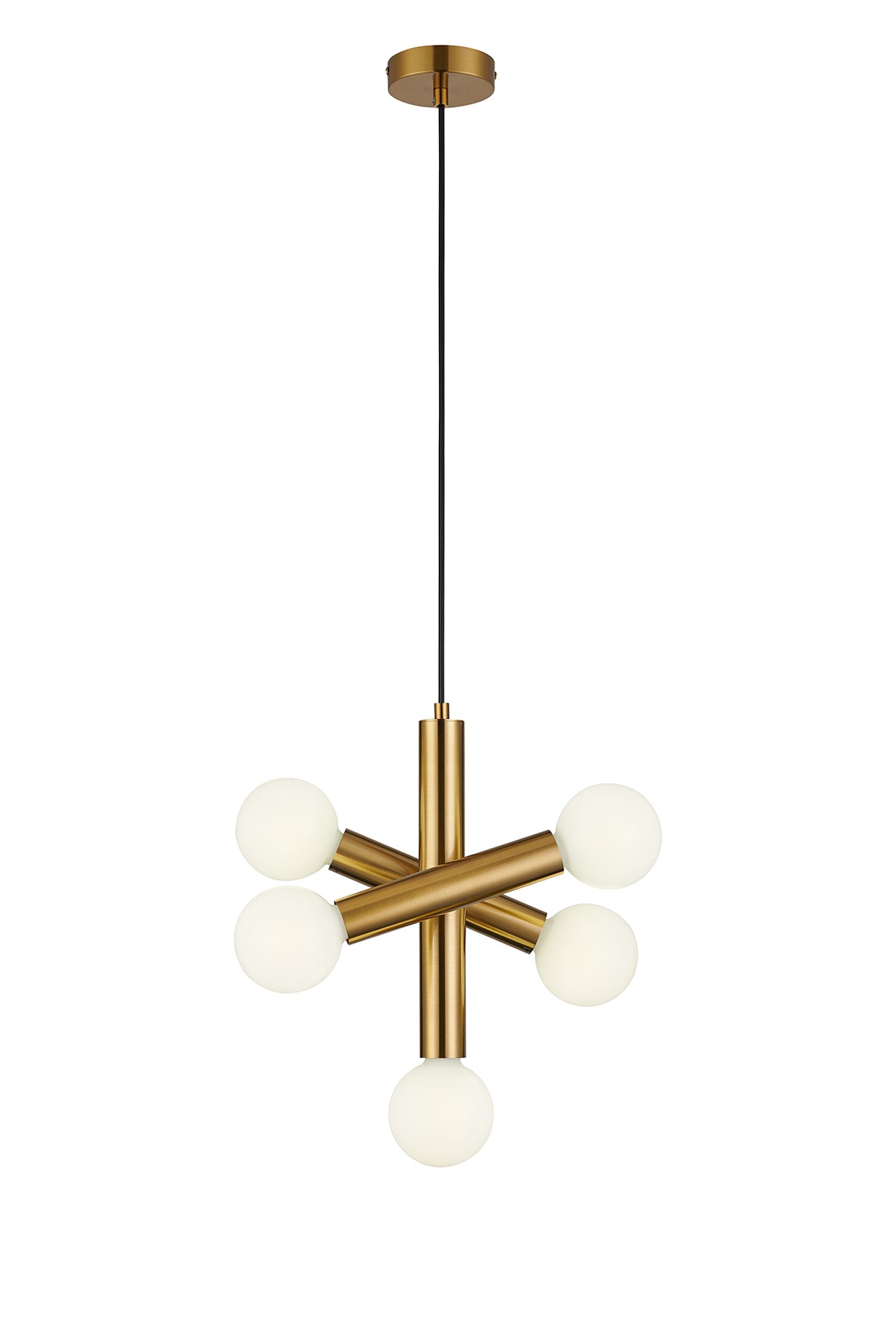 Taverley  3 Arm 5 Light Vertical Adjustable Pendant E27- Gold/ Nickel/ Black Finishes