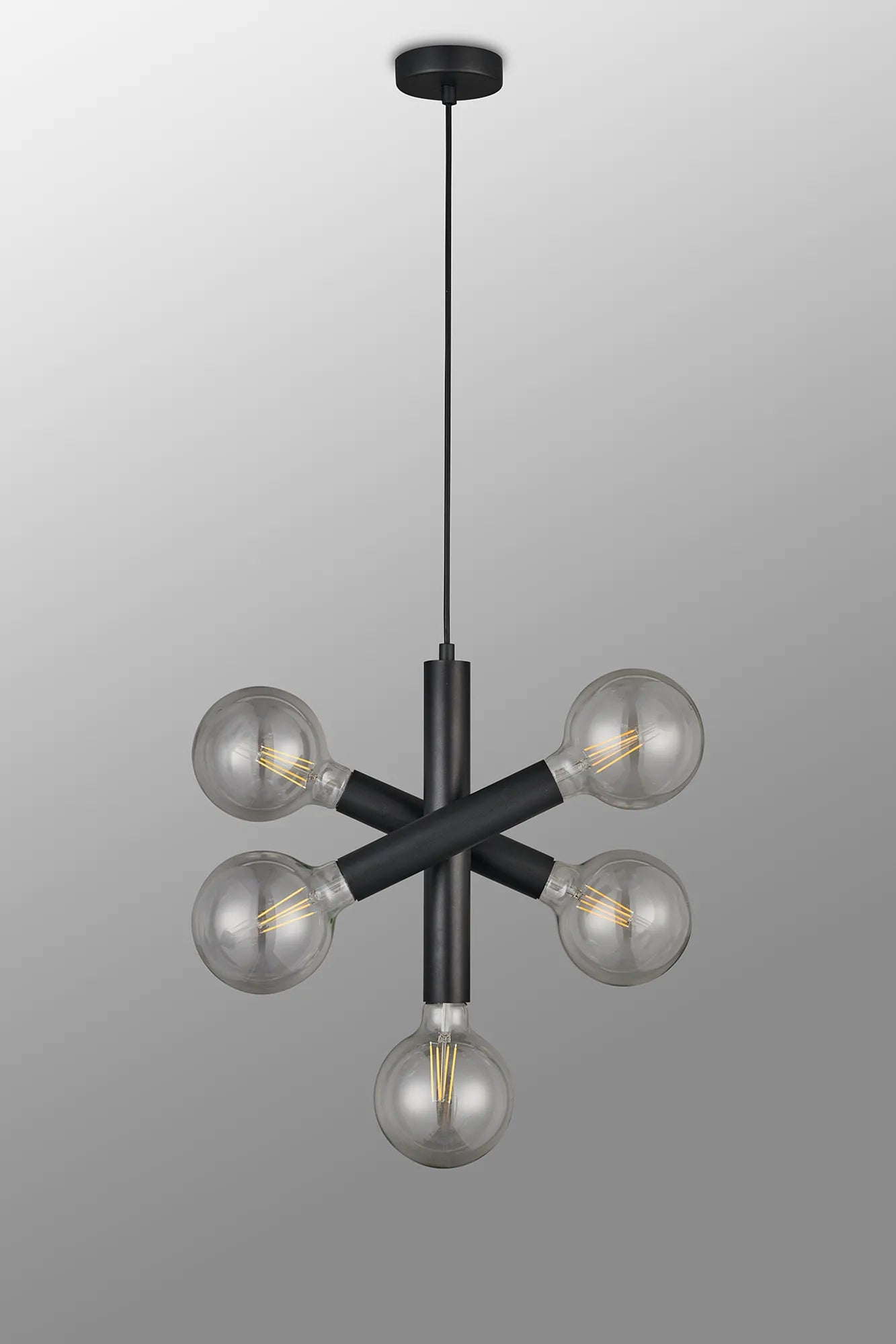 Taverley  3 Arm 5 Light Vertical Adjustable Pendant E27- Gold/ Nickel/ Black Finishes