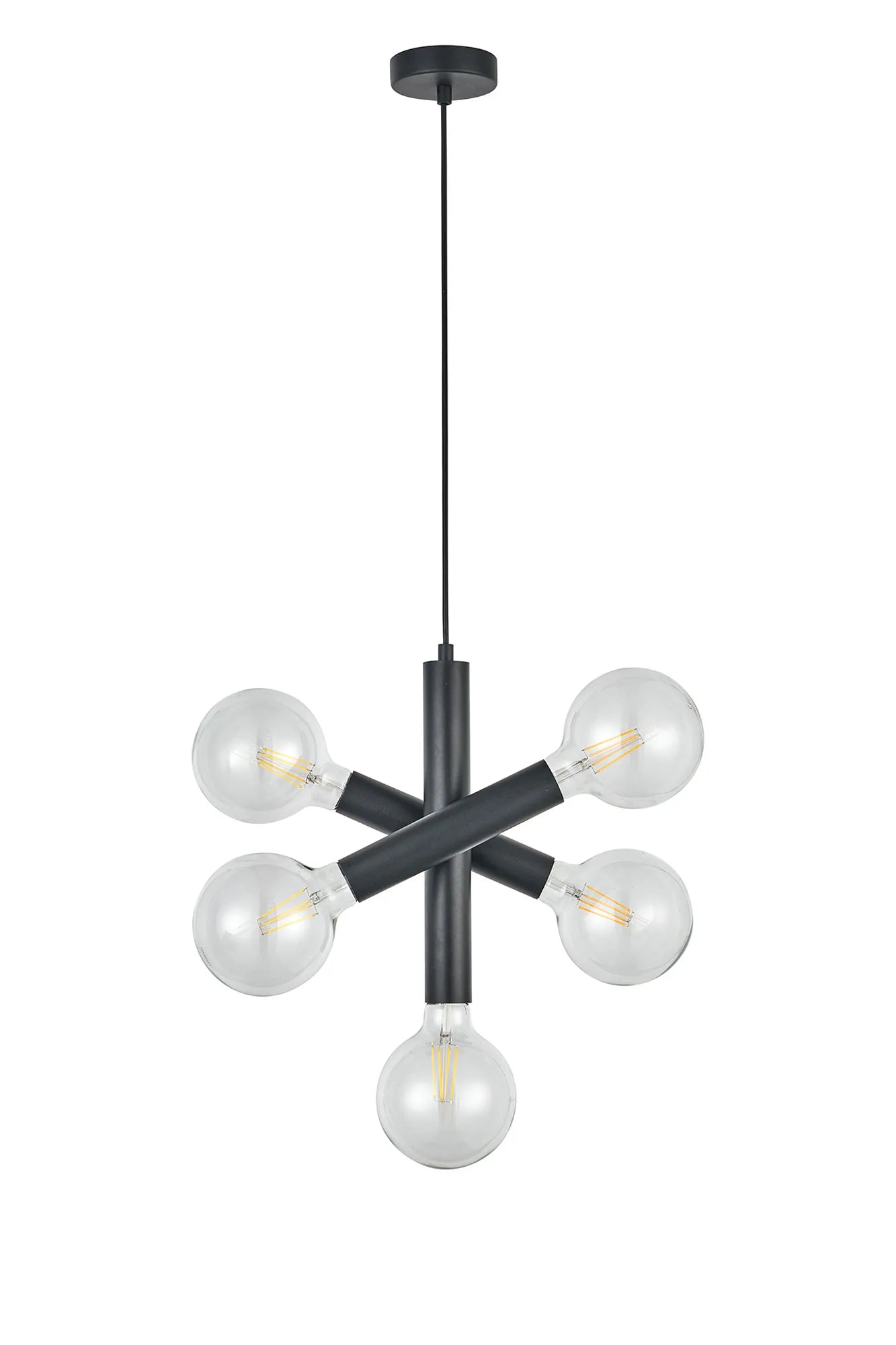 Taverley  3 Arm 5 Light Vertical Adjustable Pendant E27- Gold/ Nickel/ Black Finishes