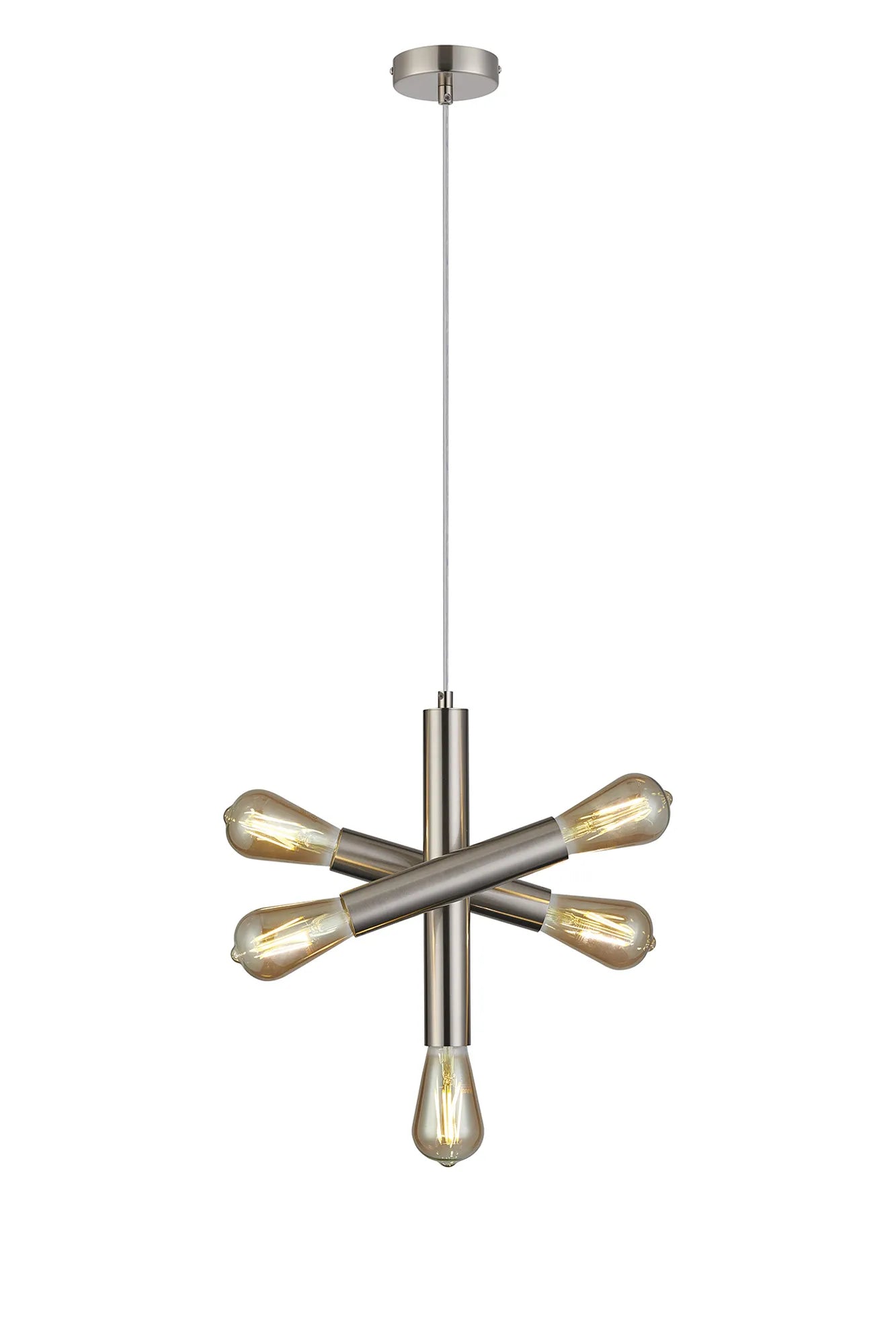 Taverley  3 Arm 5 Light Vertical Adjustable Pendant E27- Gold/ Nickel/ Black Finishes