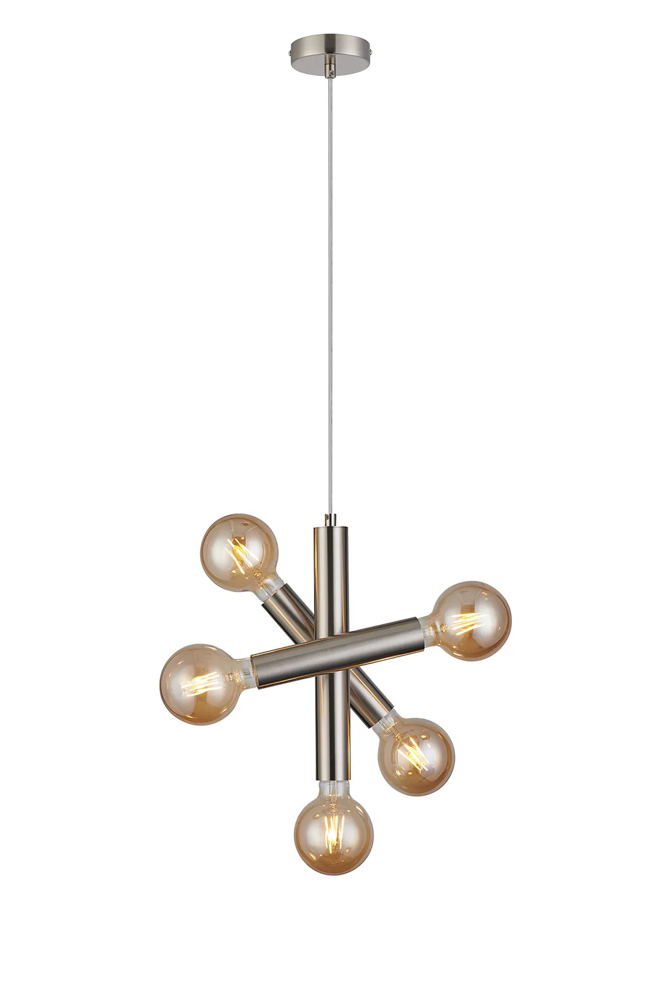 Taverley  3 Arm 5 Light Vertical Adjustable Pendant E27- Gold/ Nickel/ Black Finishes