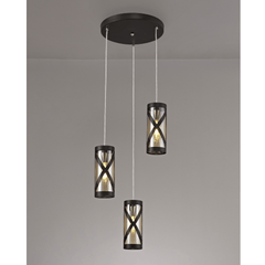 Deanna 3 Lt Oiled Bronze/Polished Chrome/Amber - Cusack Lighting