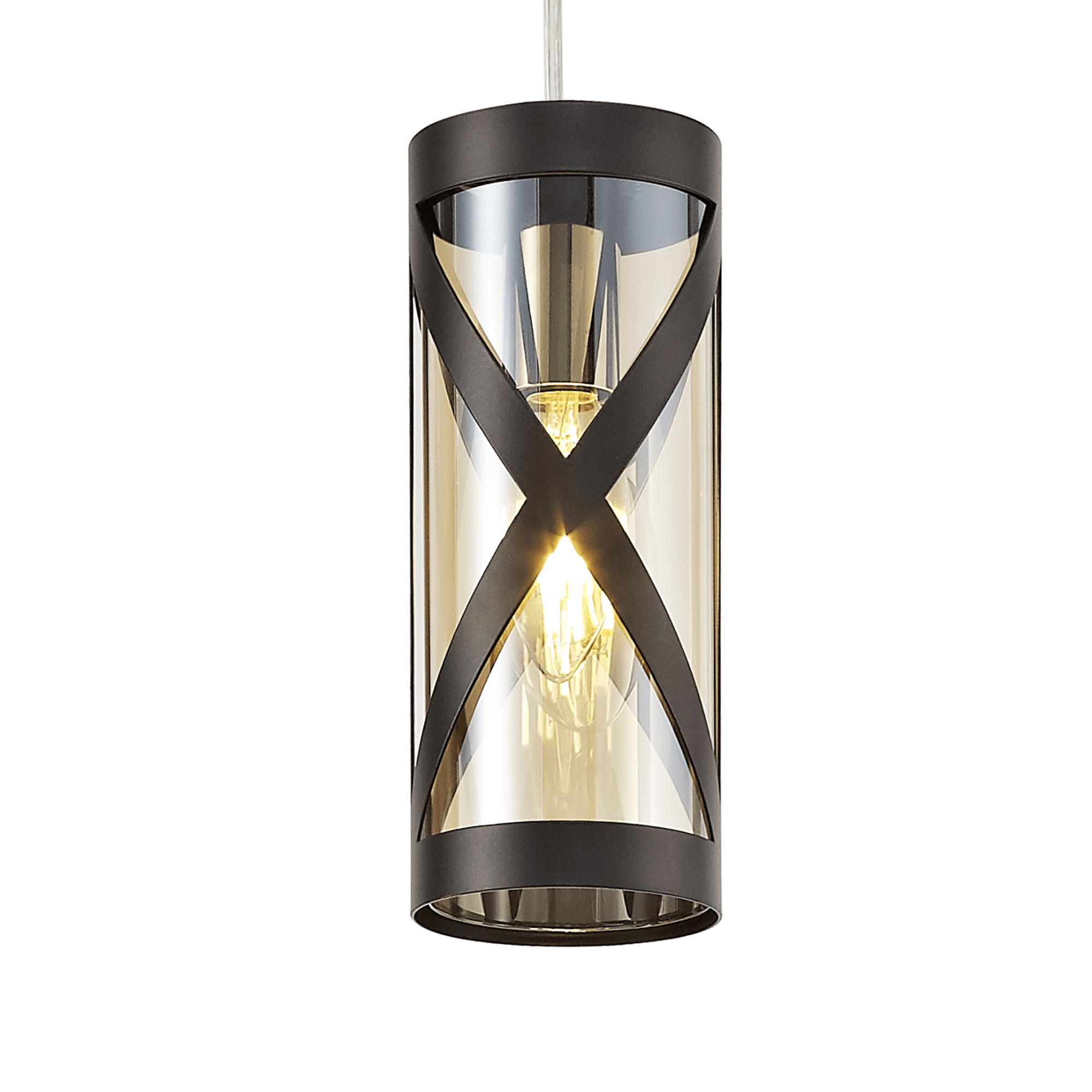 Deanna 3 Lt Oiled Bronze/Polished Chrome/Amber - Cusack Lighting