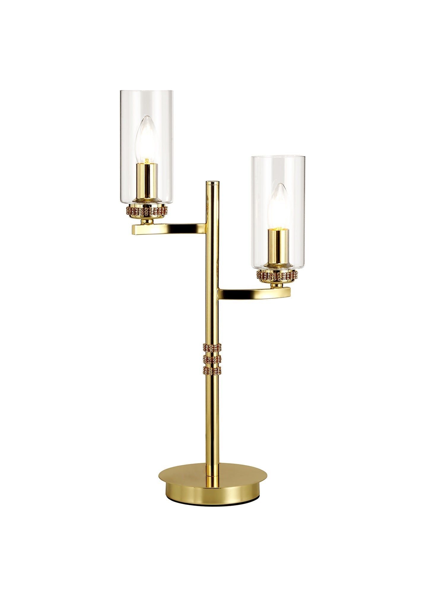 Deck Table Lamp, 2 x E14, Antique Brass, Polished Gold, Polished Nickel