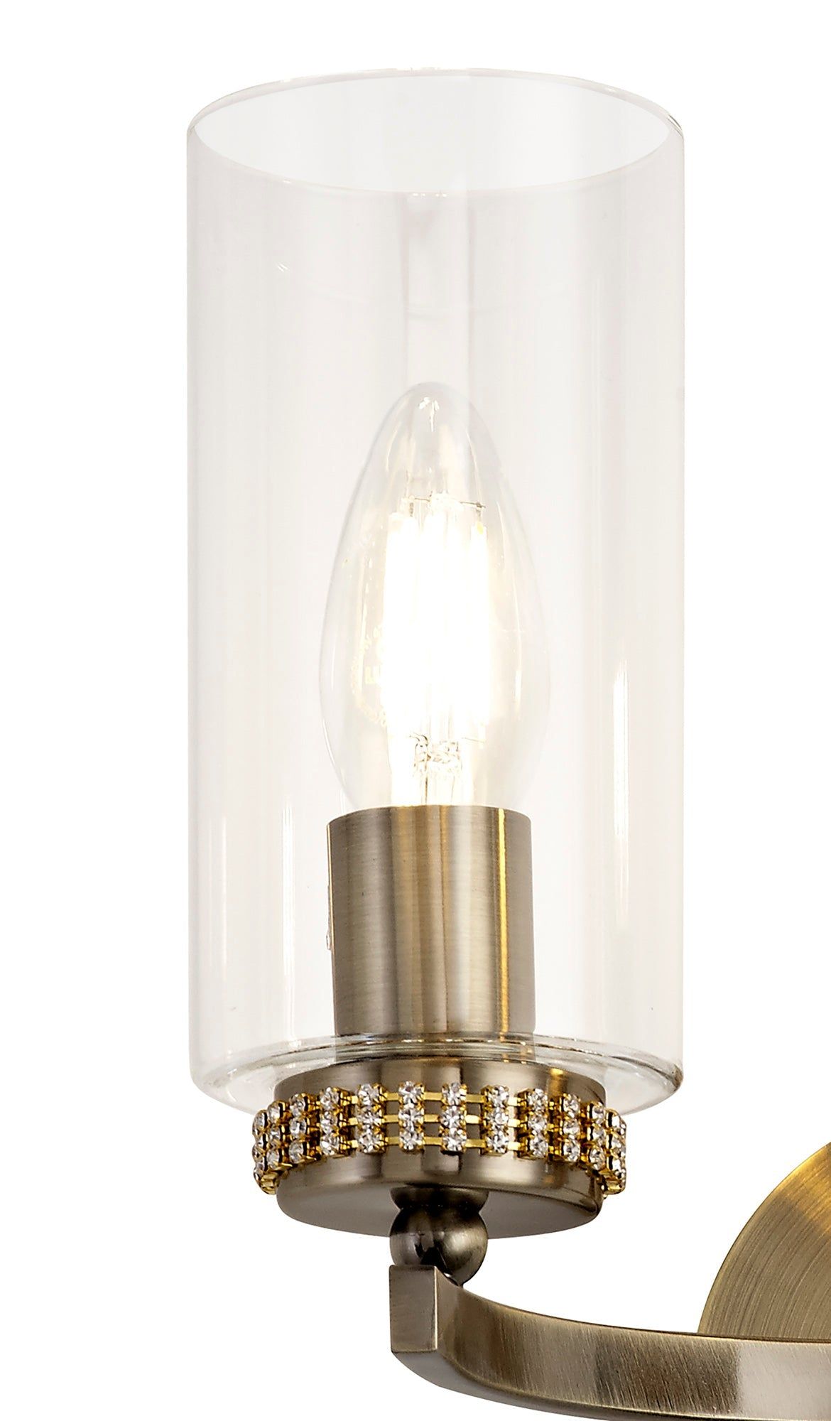 Deck Wall Lamp Switched, 2 x E14, Antique Brass, Polished Gold, Polished Nickel 