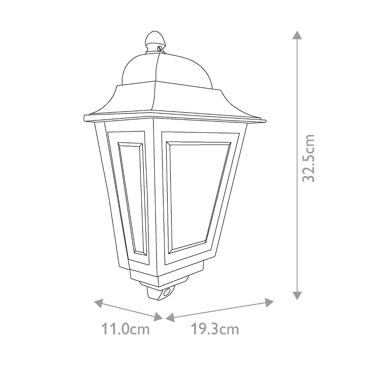 Deco Lane 1lt Half Wall Lantern - Various Finish E27 IP44