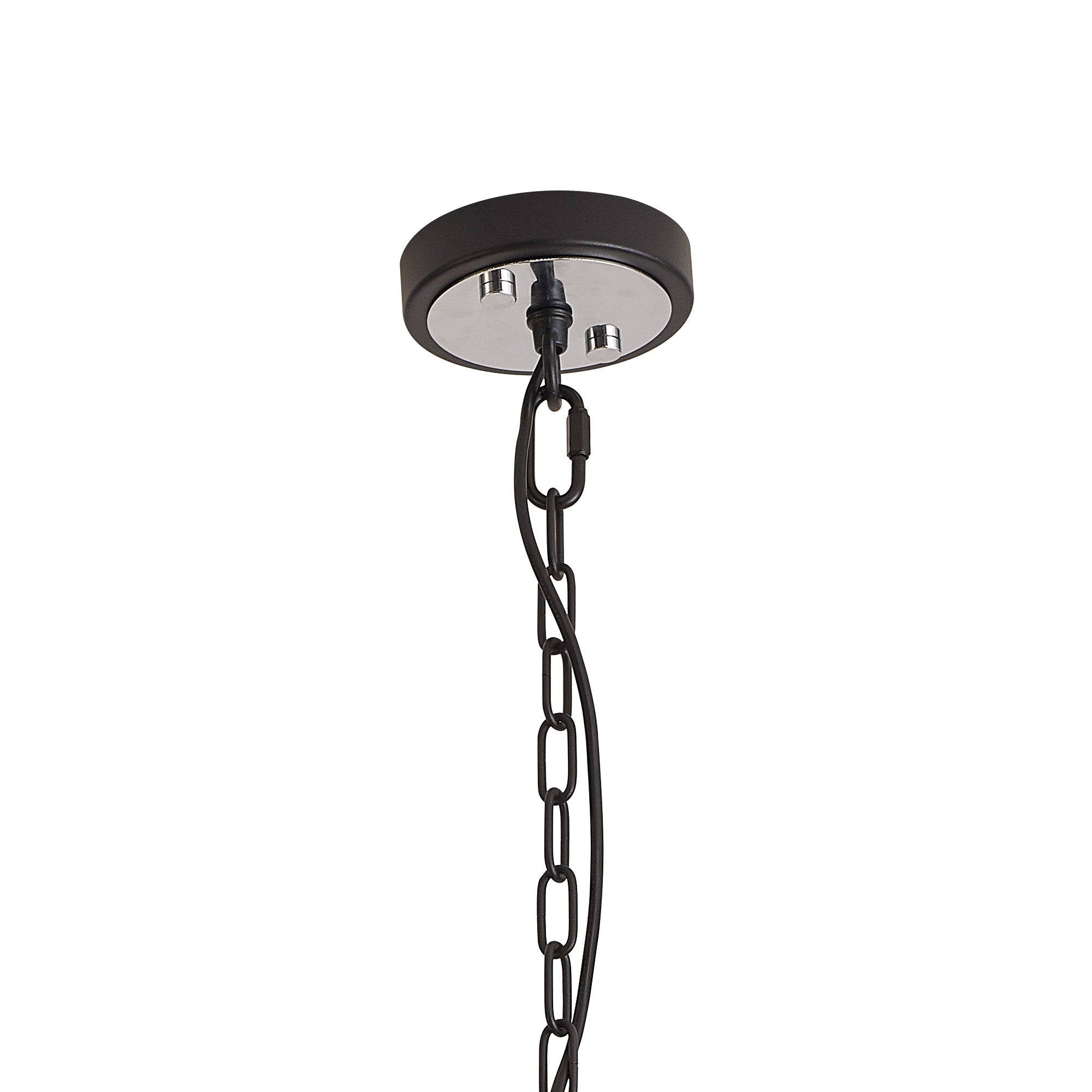Delhi Centre Ceiling Light/Semi Flush Ceiling Light, 4 Light E27, Matt Black  &  Chrome  &  Clear Glass