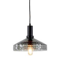 Delilo 1Lt Pendant Matt Black/Antique Brass - Various Sizes