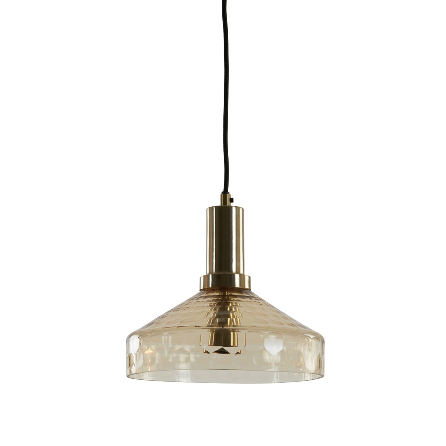 Delilo 1Lt Pendant Matt Black/Antique Brass - Various Sizes