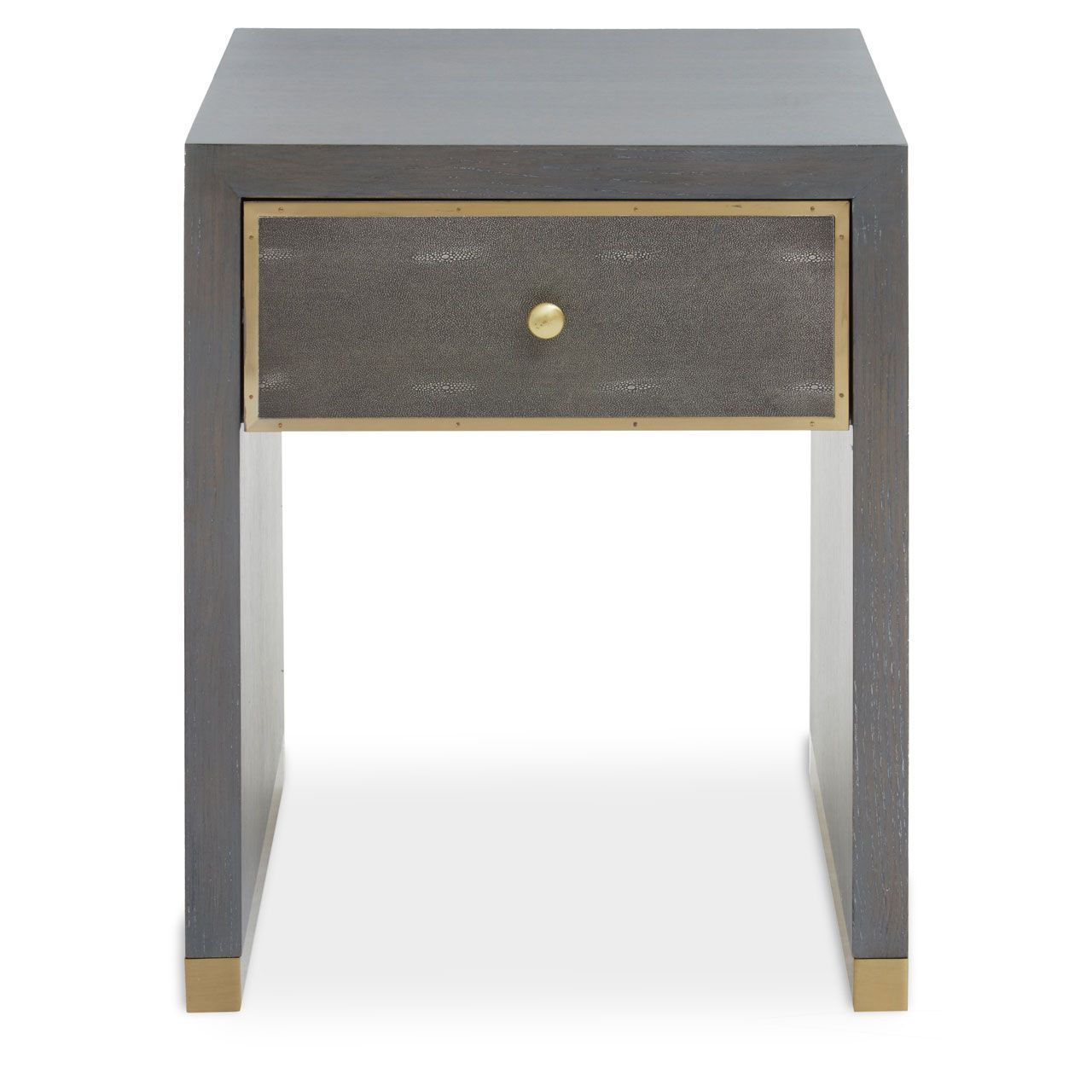 Deskey One Drawer Side Table - Shagreen & Grey