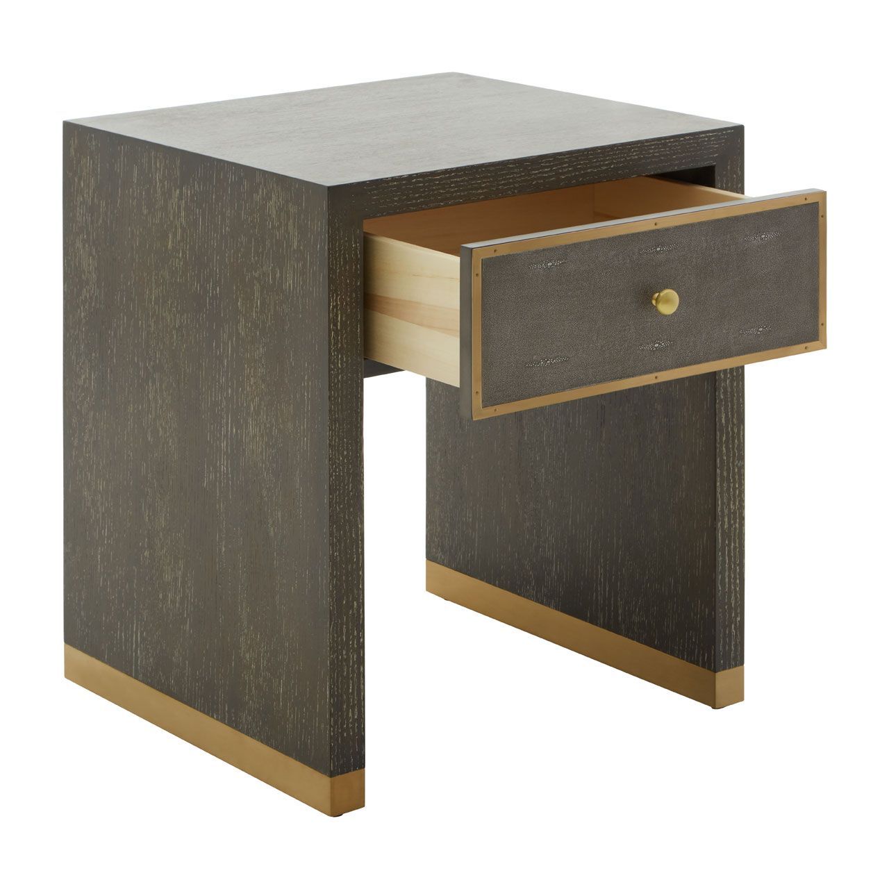 Deskey One Drawer Side Table - Shagreen & Grey - Cusack Lighting