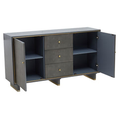 Deskey Three Drawer Sideboard - Grey - Cusack Lighting