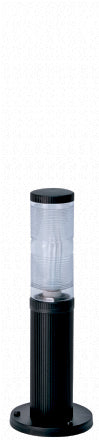 Fresnel Outdoor Bollard, Black/Silver