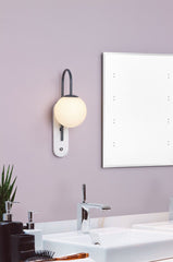 Deuce Bathroom Wall Light Marble Opal Glass IP44