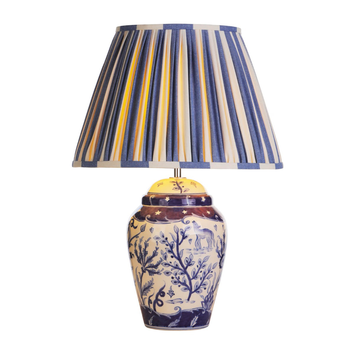 Devana Ceramic Table Lamp Blue Print Base Only E27