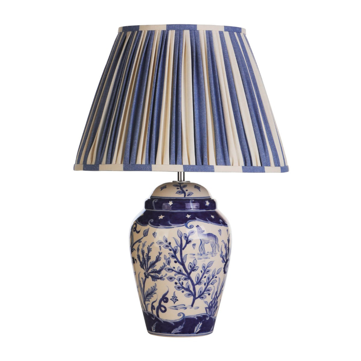 Devana Ceramic Table Lamp Blue Print Base Only E27