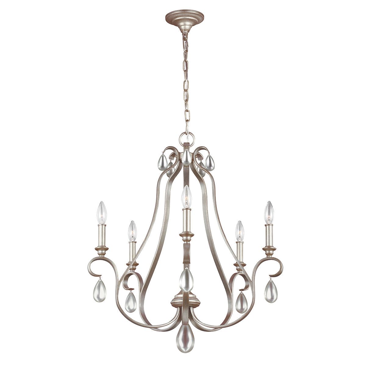 DeWitt  5/9L Centre Ceiling Light - Sunrise Silver Finish - Cusack Lighting