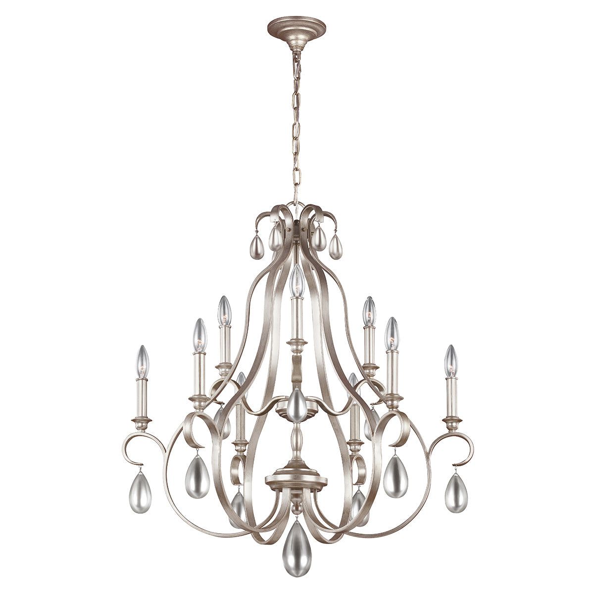 DeWitt  5/9L Centre Ceiling Light - Sunrise Silver Finish - Cusack Lighting