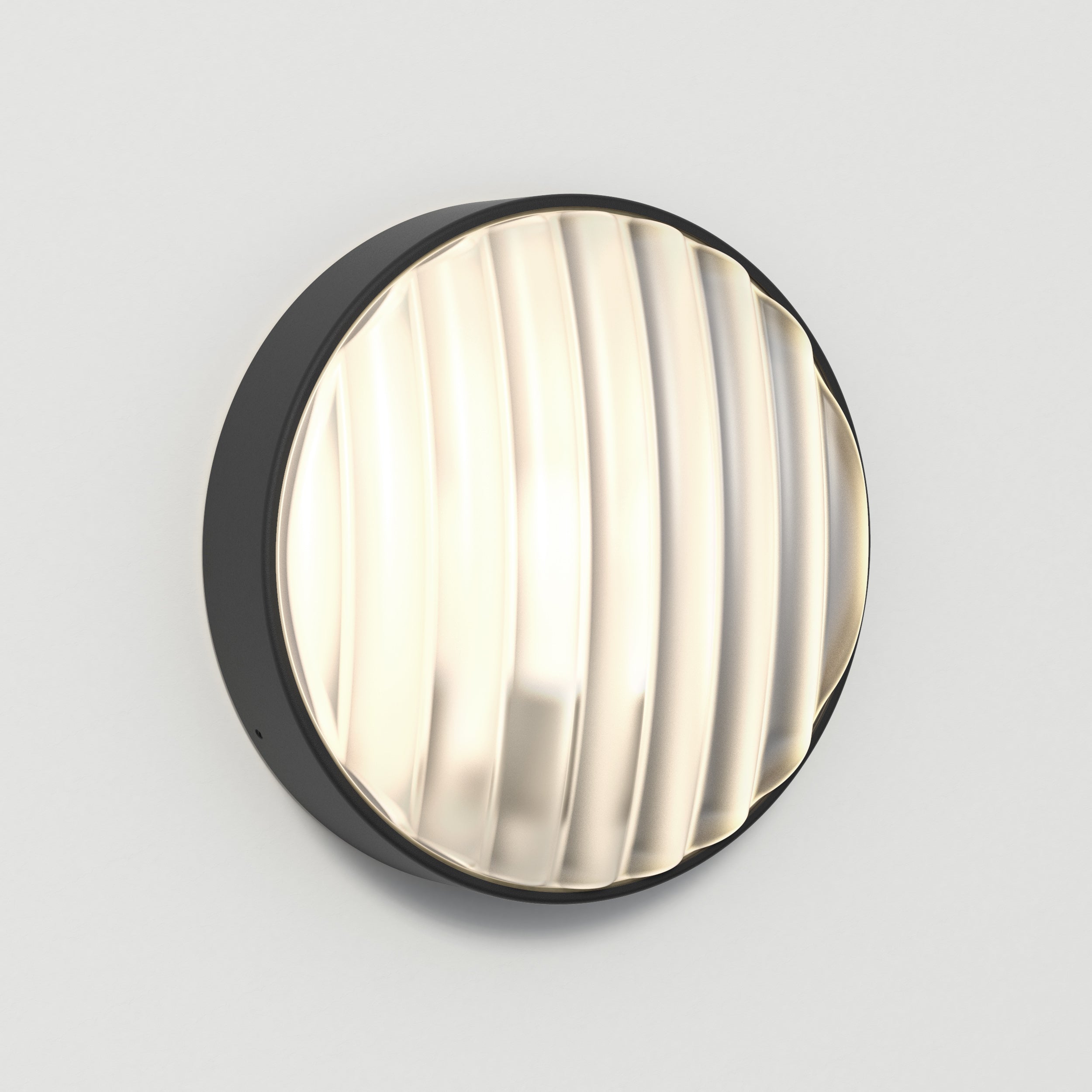 Montreal Round 220/300 Outdoor Wall Light- Black/ Brushed Stainless Steel