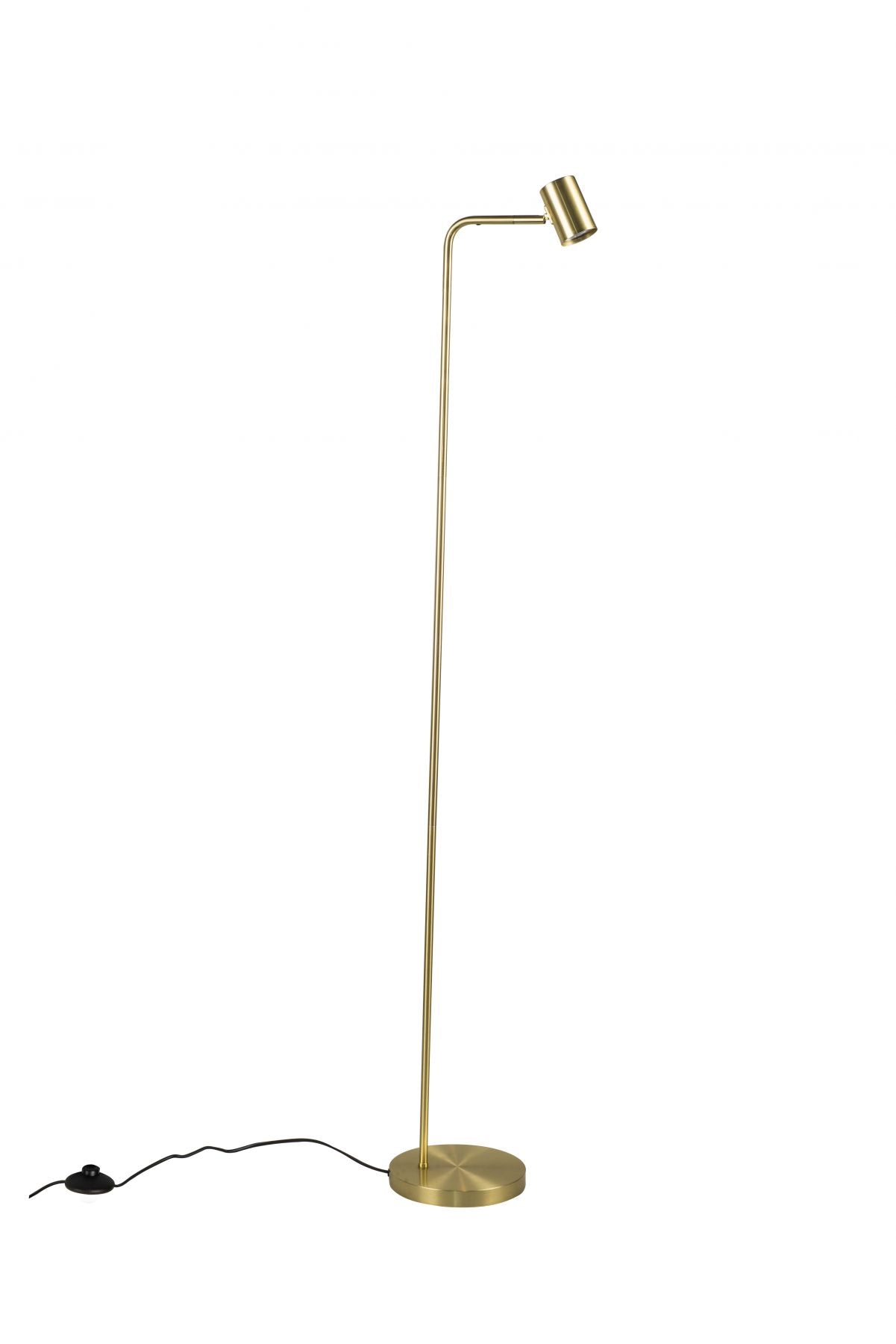 Diego 1Lt Floor Task/Reading Lamp - Satin Brass & Chrome