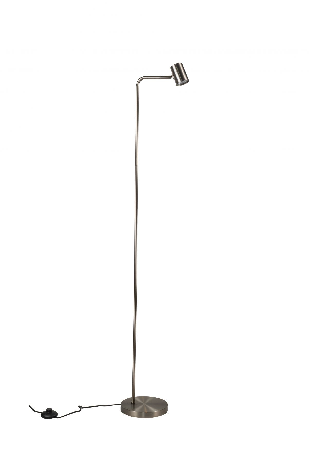 Diego 1Lt Floor Task/Reading Lamp - Satin Brass & Chrome