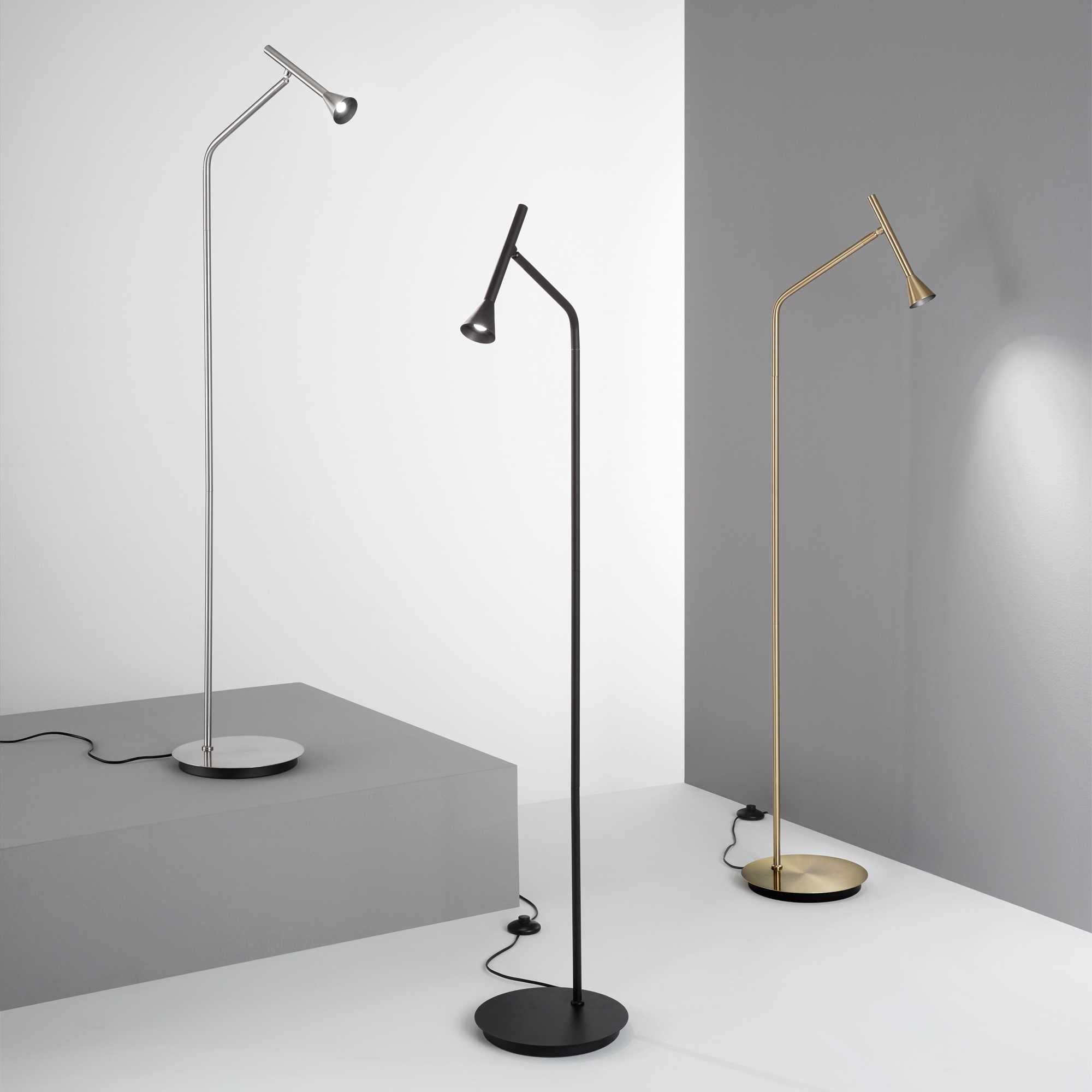 Diesis Floor Lamp - Black/Nickel/Brass Finish - Cusack Lighting