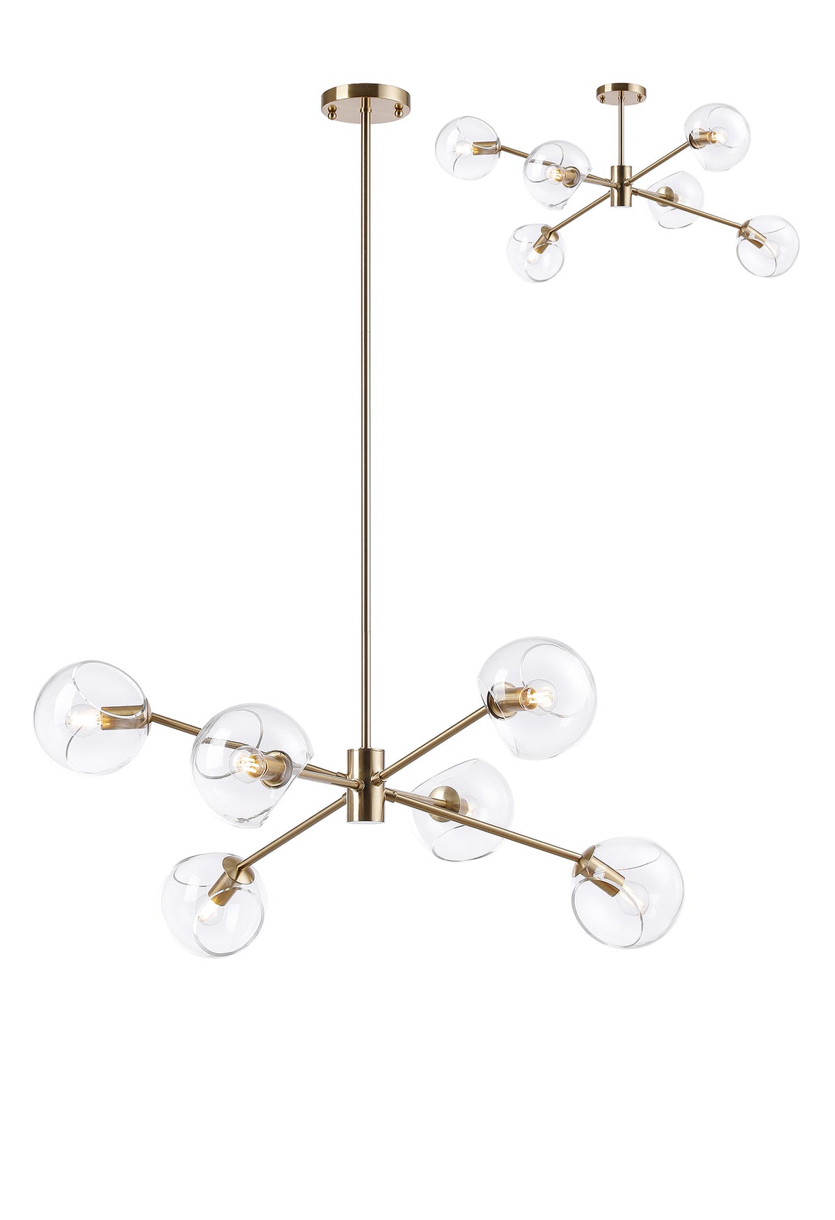 Delmar 6/8Lt Adjustable Centre Ceiling Light - Various Colours