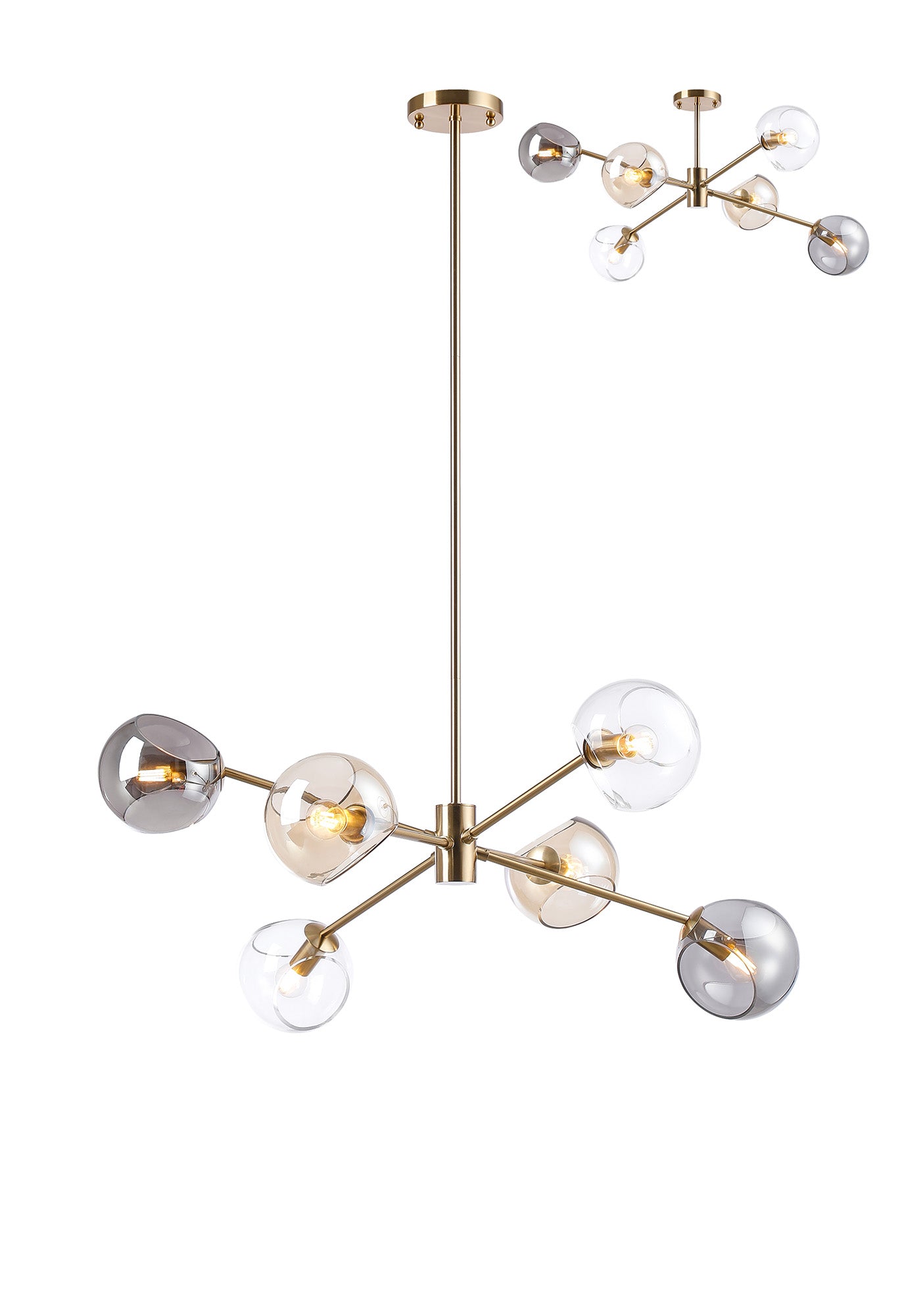 Delmar 6/8Lt Adjustable Centre Ceiling Light - Various Colours