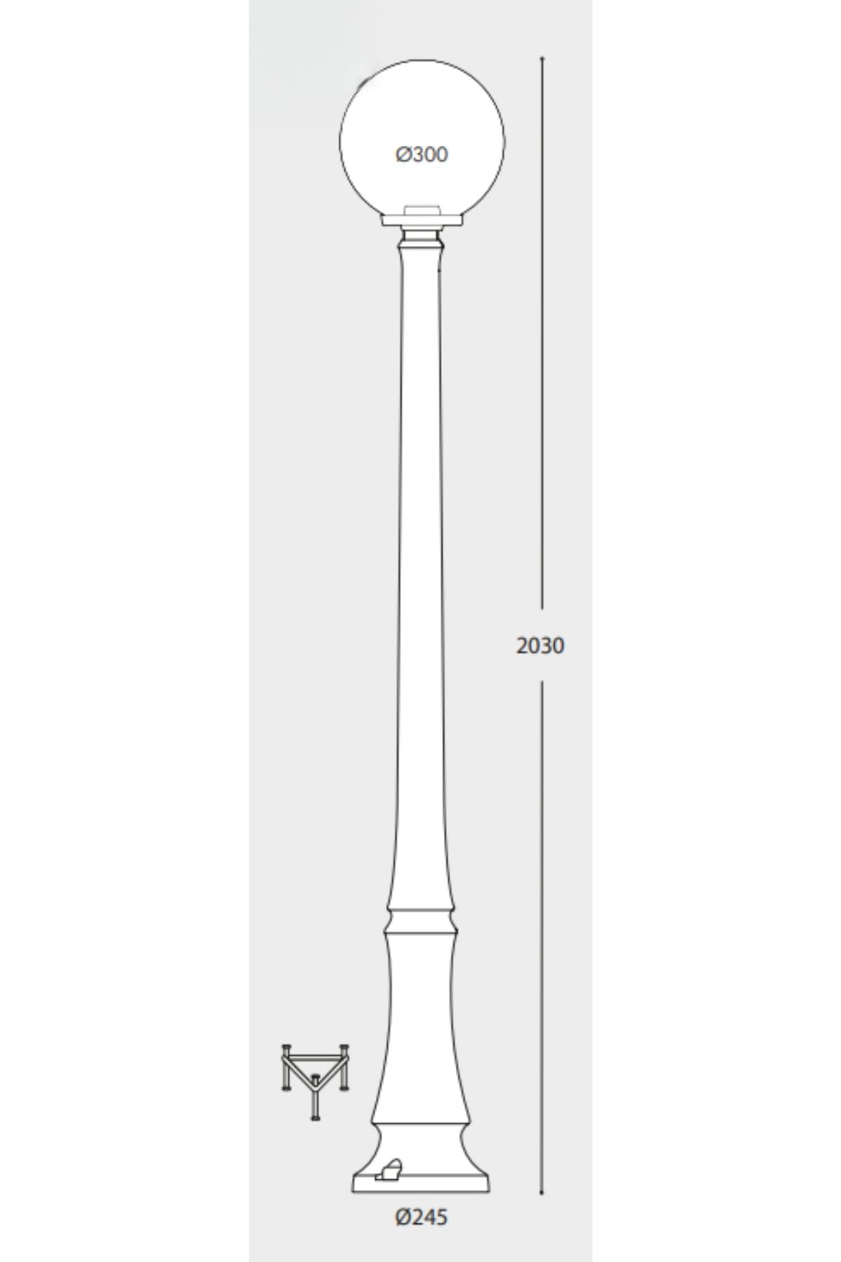 Dino Post Light IP55 - Black/Grey