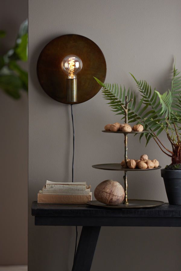 Disc Wall Lamp - Gold & Grey Finish
