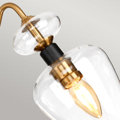 Armand 3 Light Semi-Flush - Aged Brass Plated &amp; Charcoal Black Paint E14