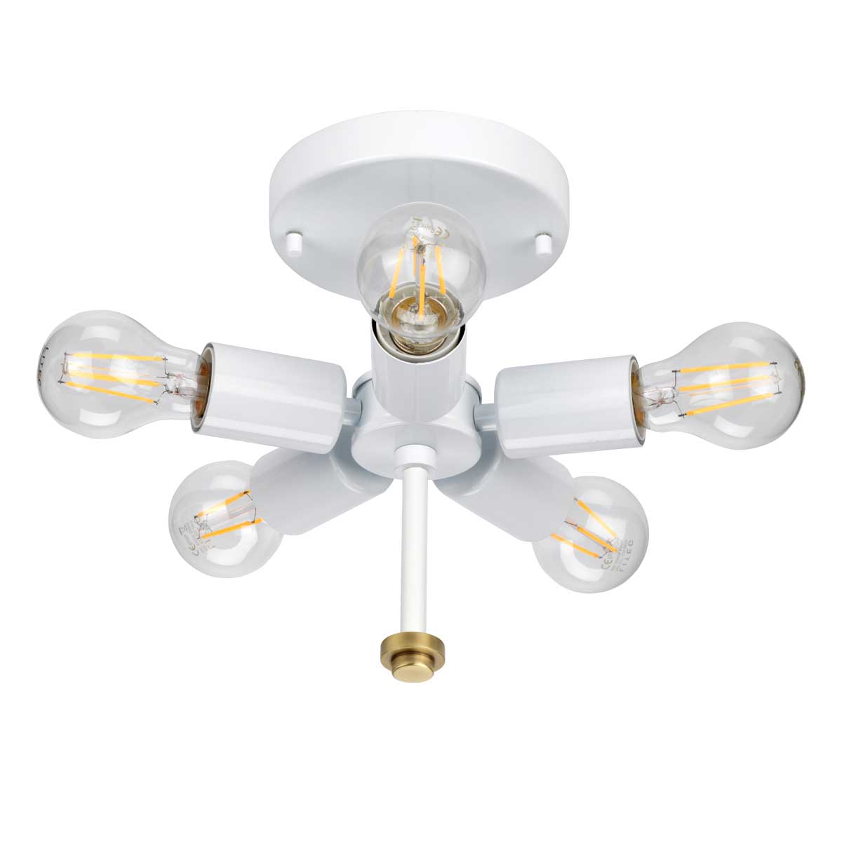 Fletcher Flush - In Various Sizes & Finishes Ivory Shade E27