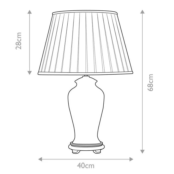 Sashi 1 Light Table Lamp With Tall Empire Shade - Green with Gold and Brown with Ivory with Black and Gold trim Shade