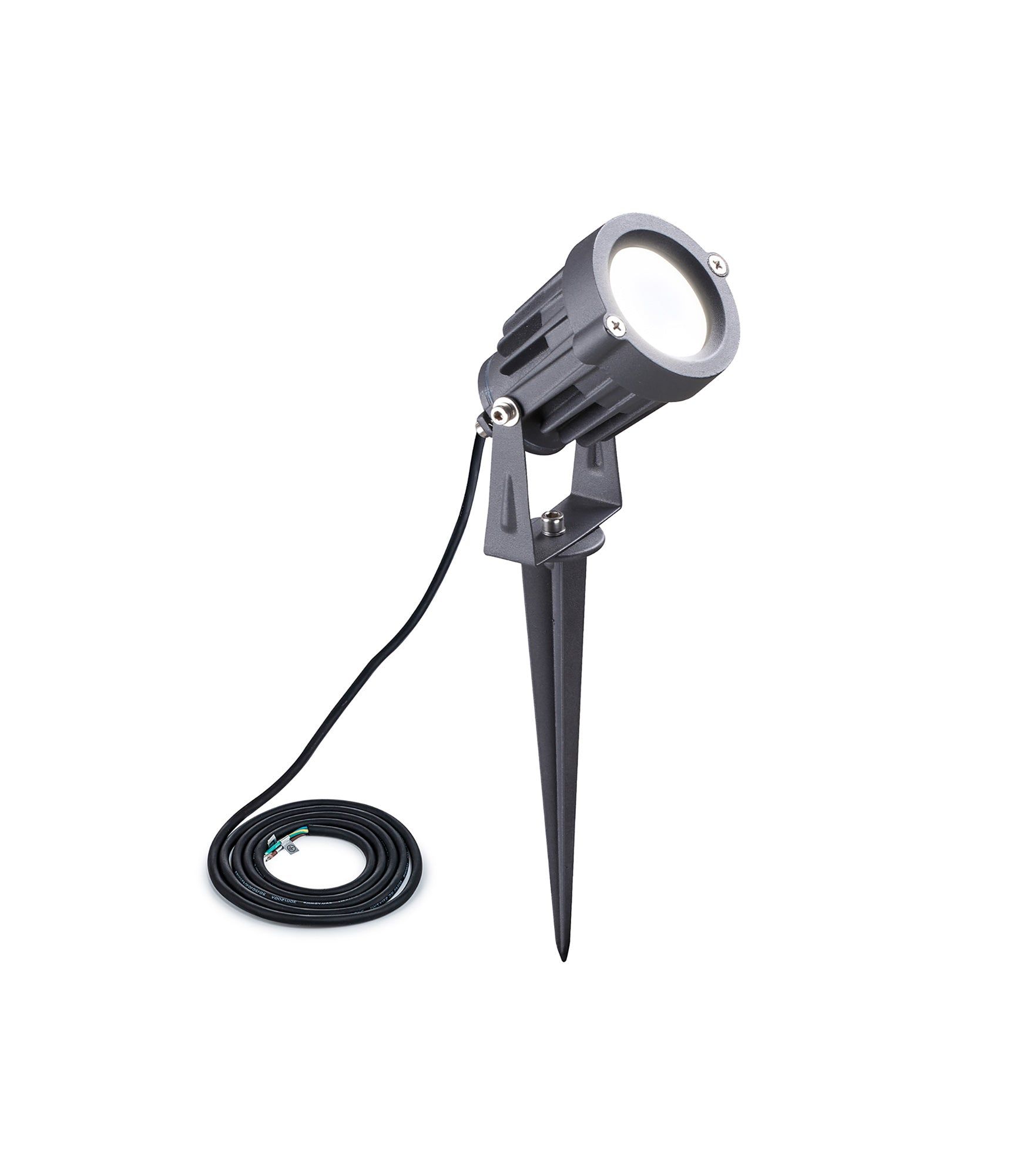 Dodge Spike/Wall Light,30 Degree, IP65, Grey/Black, c/w 2m Cable, 3yrs Warranty