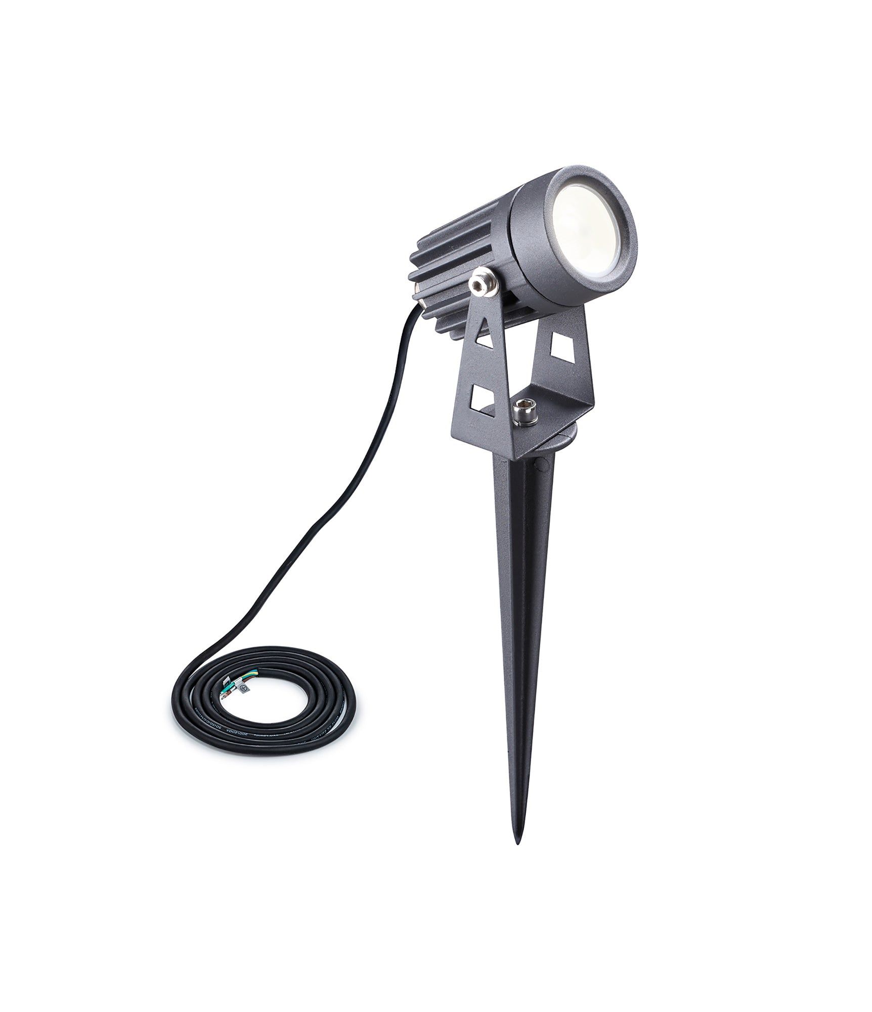 Dodge Spike/Wall Light,30 Degree, IP65, Grey/Black, c/w 2m Cable, 3yrs Warranty