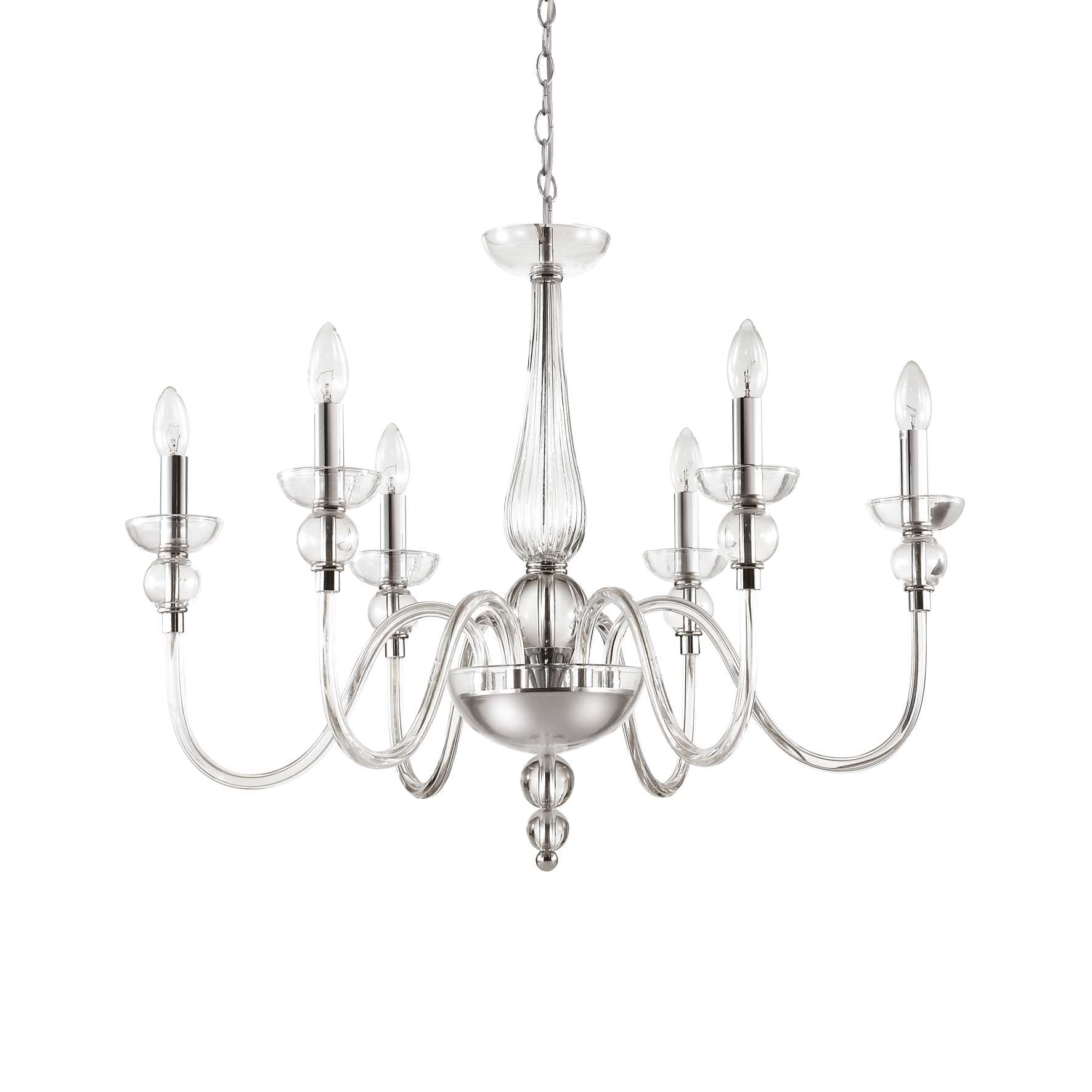 Doge Chandelier 6/9/12Lt - White/Transparent Finish - Cusack Lighting