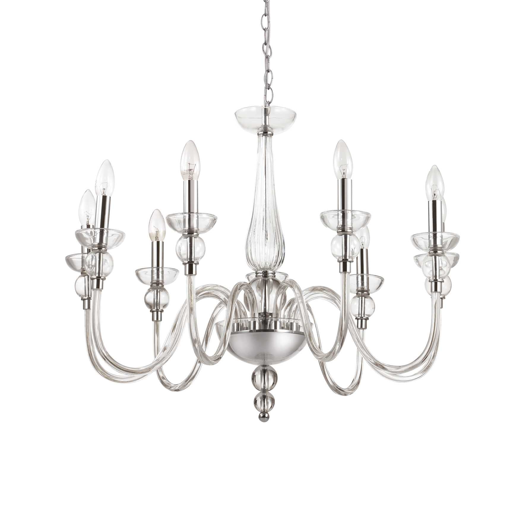 Doge Chandelier 6/9/12Lt - White/Transparent Finish - Cusack Lighting