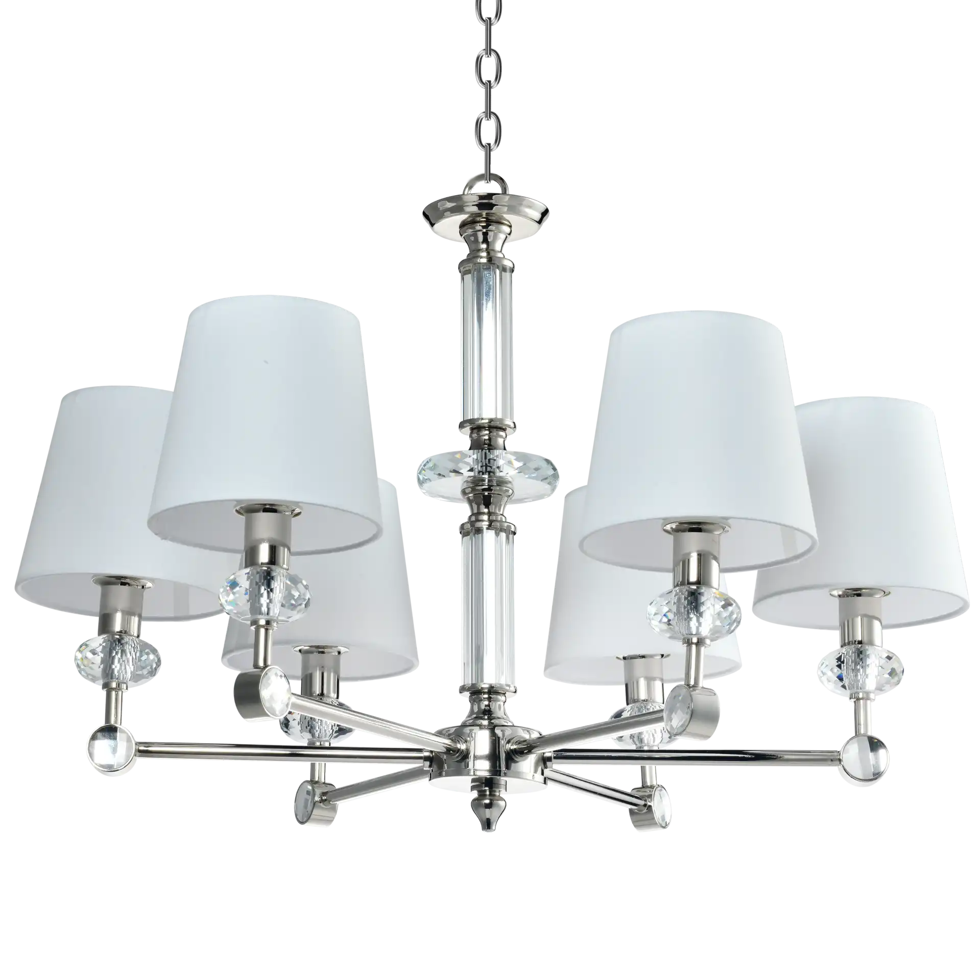 Doha Centre Ceiling Light, 6lt, Nickel Finish